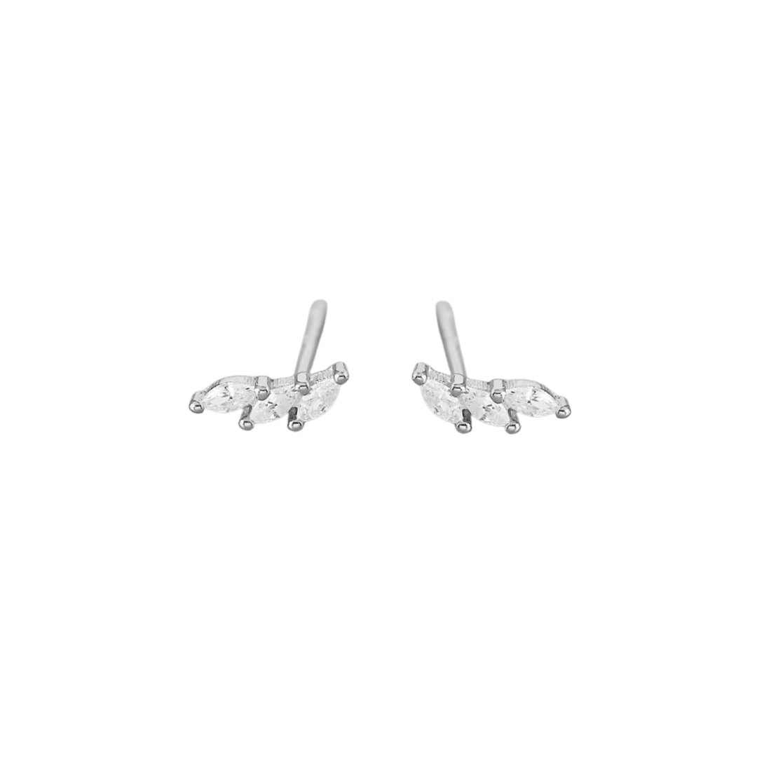 Crystal Leaf Studs