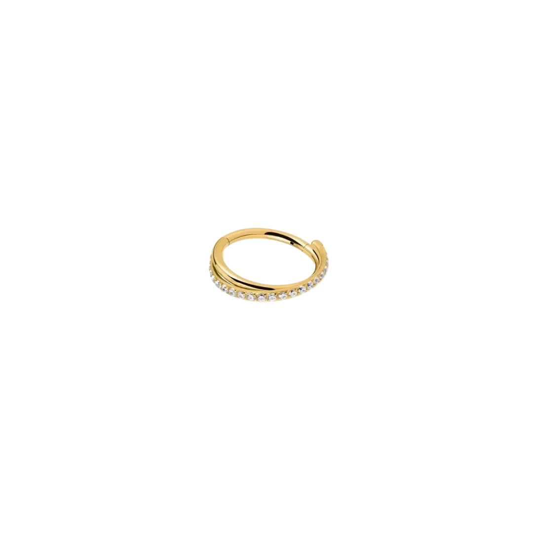 Pave Twisted Helix Hoop