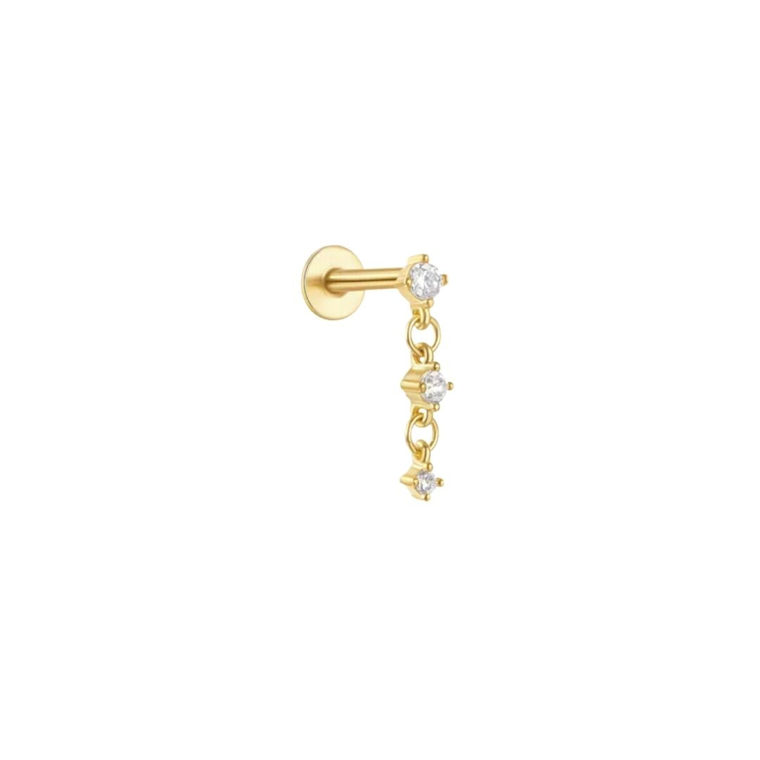 Tia Chain Flat Back Stud