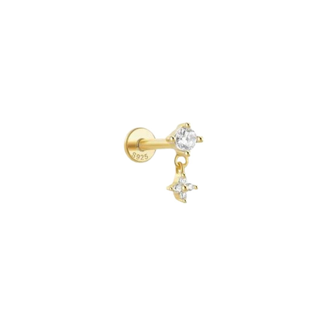 Clover Drop Flat Back Stud