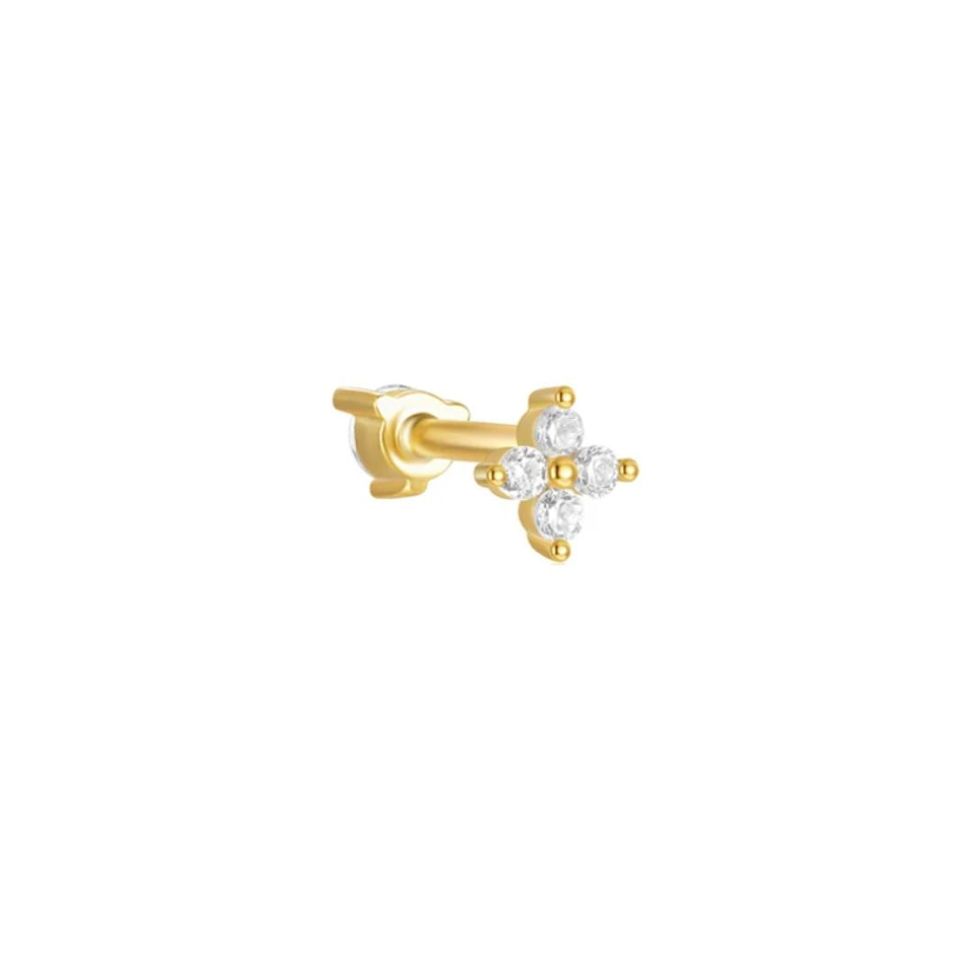 Double sided Clover Flat Back Stud