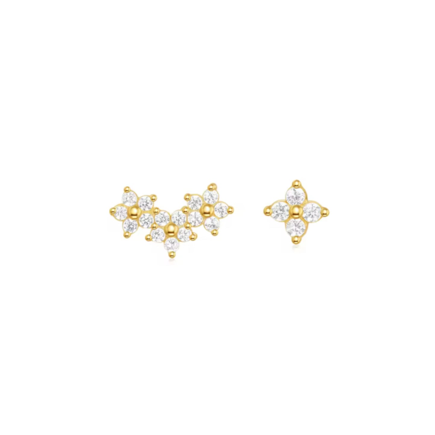 Star Cluster Double sided Flat Back Stud