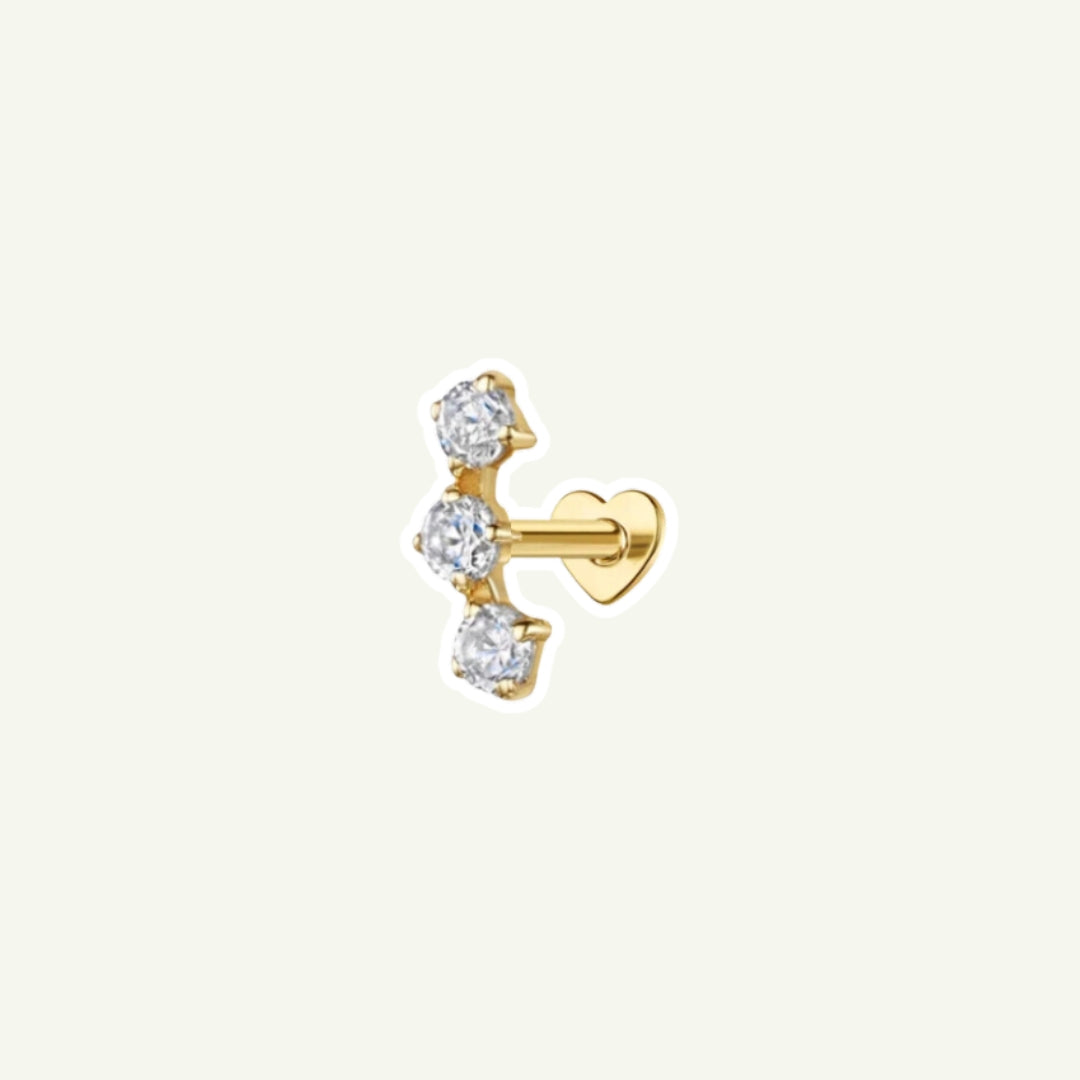 Constellation Double Sided Heart Back Flat Back Stud
