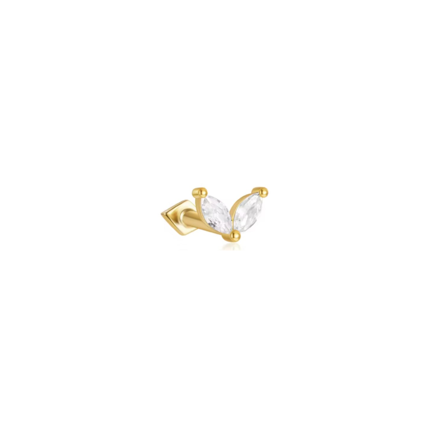 Crystal Heart Double sided Stud