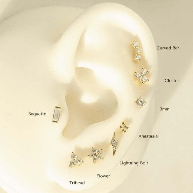 Baguette Flat Back Stud