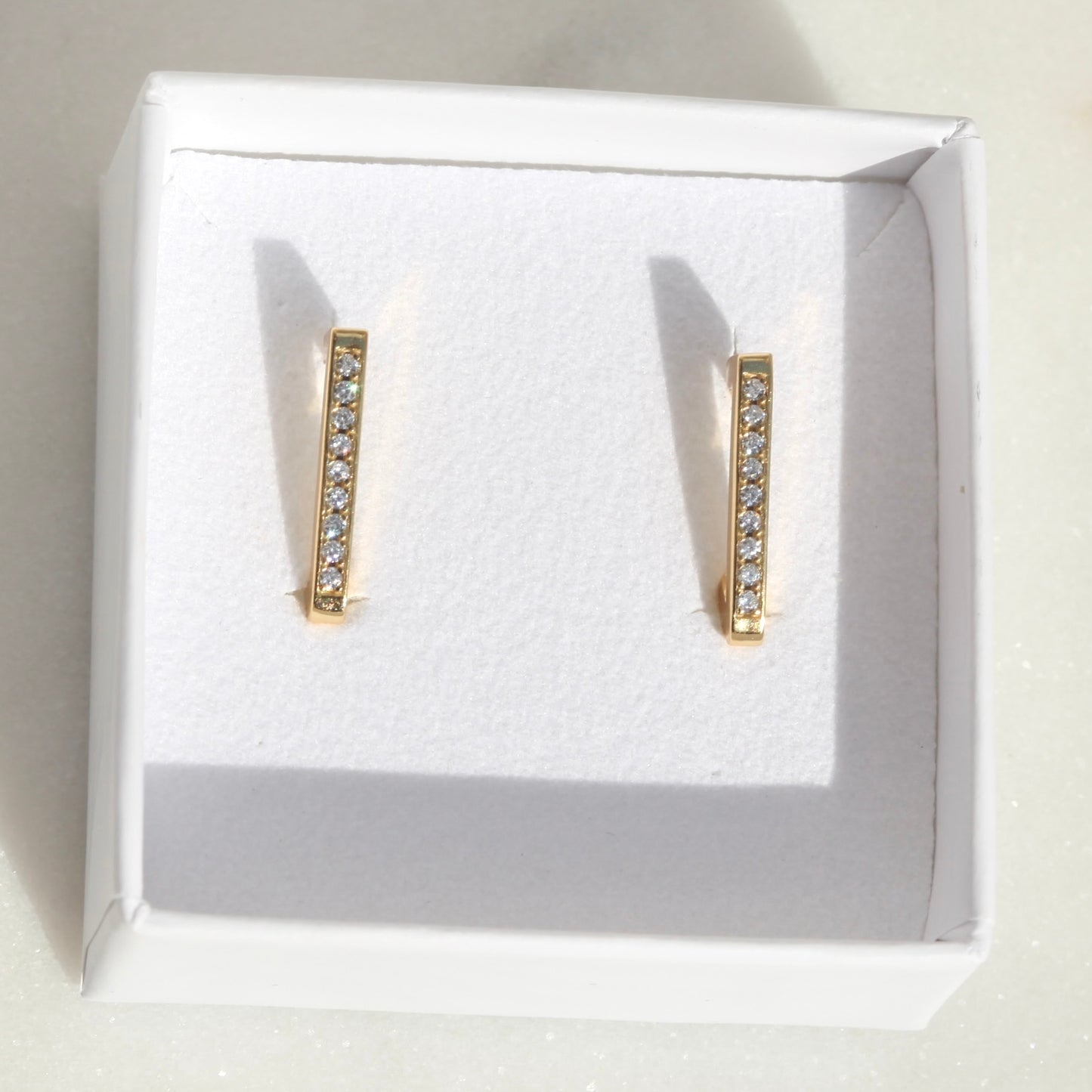 Triangular Pave Huggies