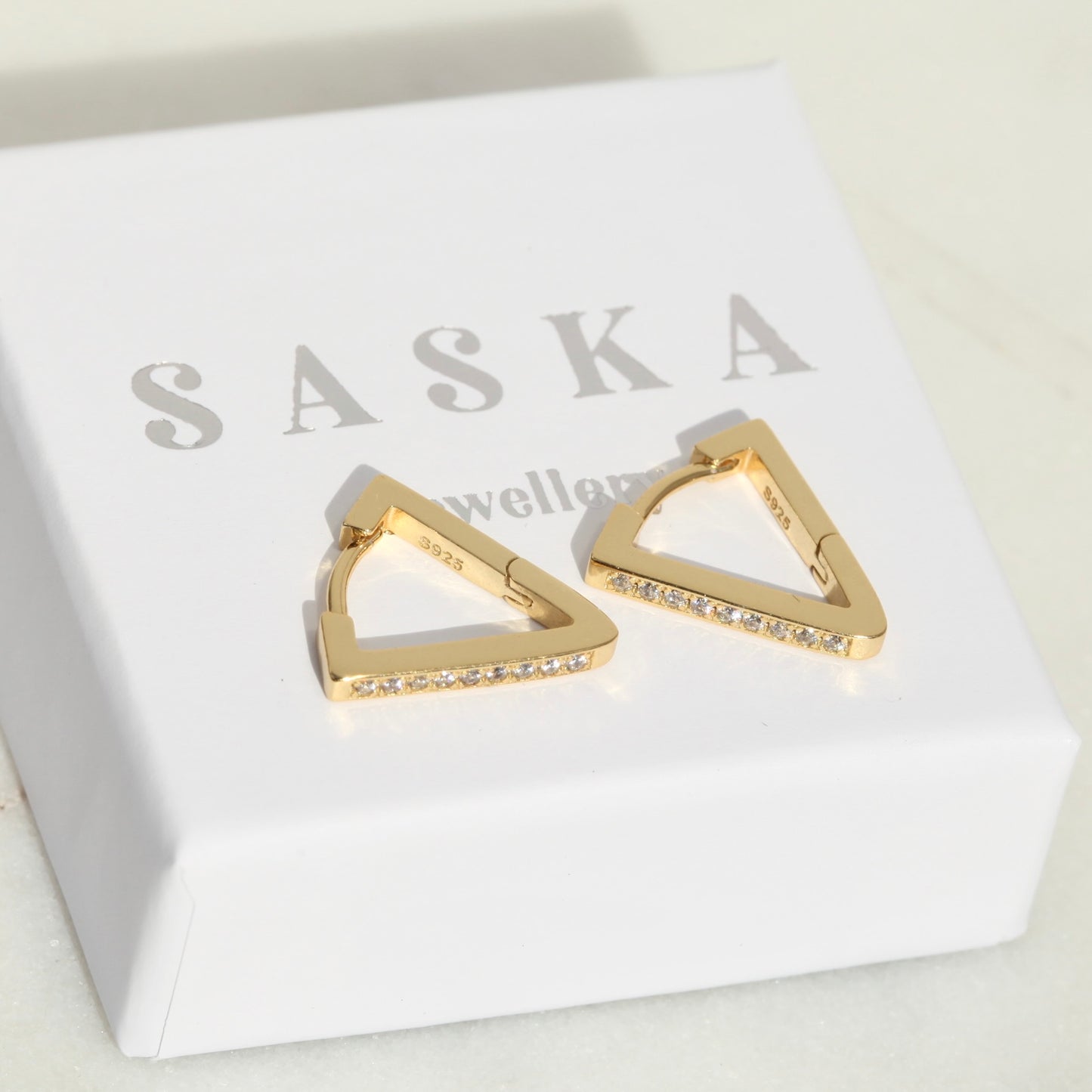Triangular Pave Huggies