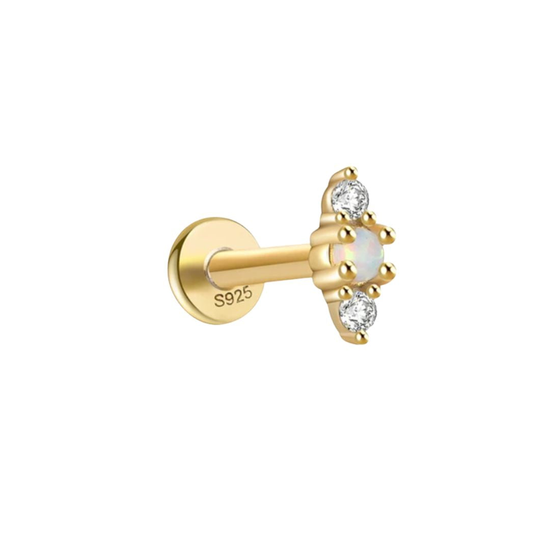 Gold Opal Flat Back Studs