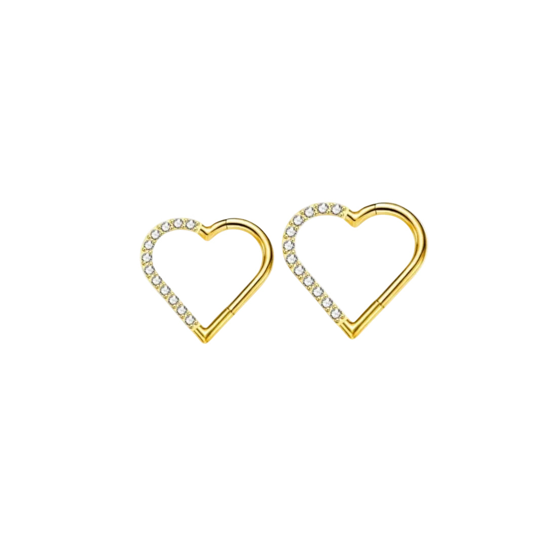 Pave Heart Helix/Daith Clicker Hoop