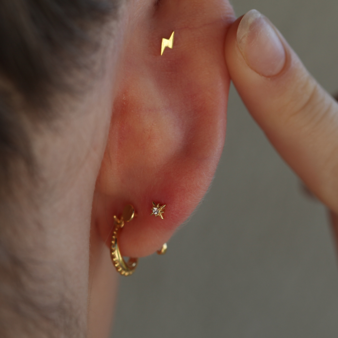 North Star Double Sided Heart Back Stud