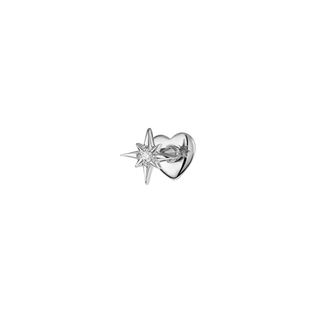 North Star Double Sided Heart Back Stud