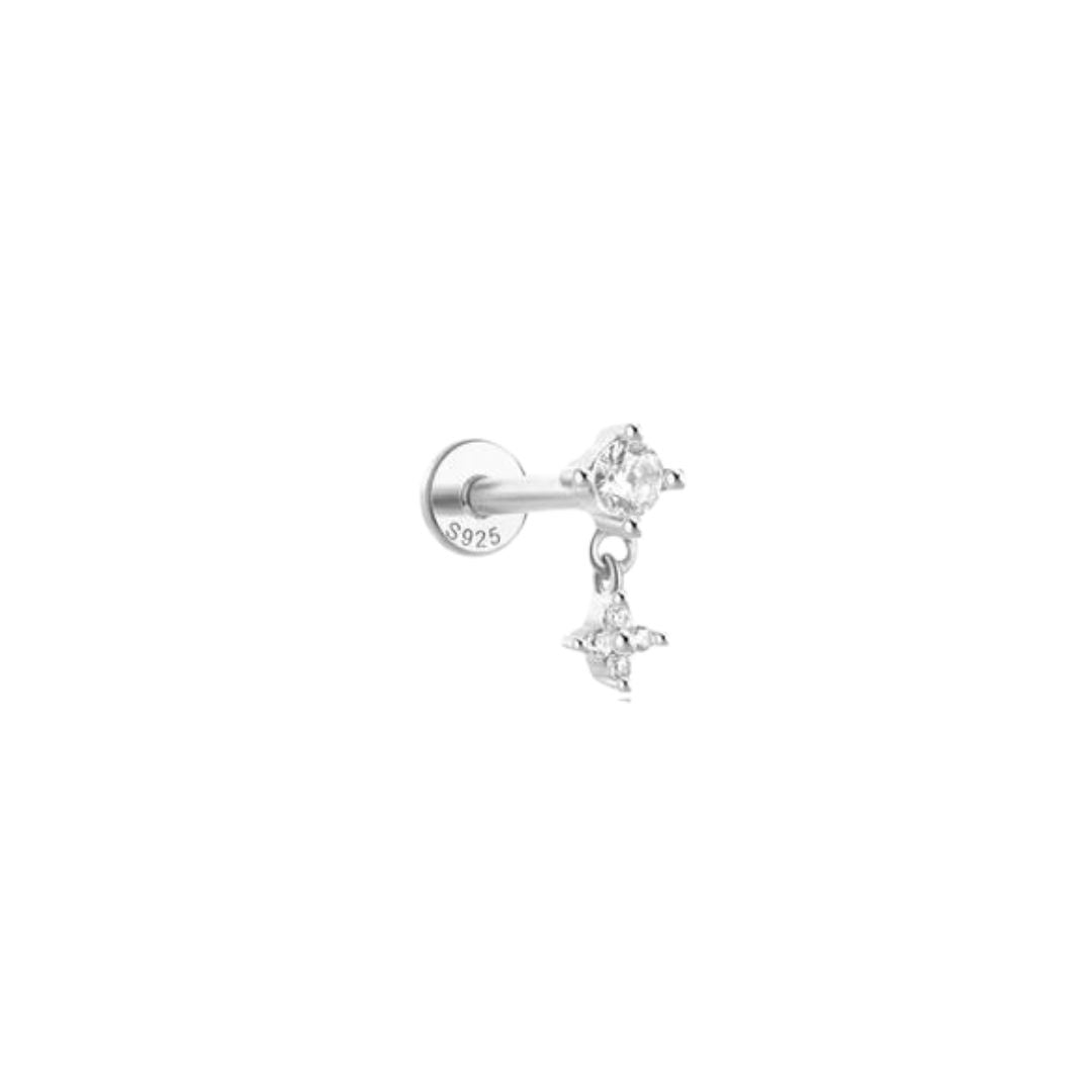 Clover Drop Flat Back Stud