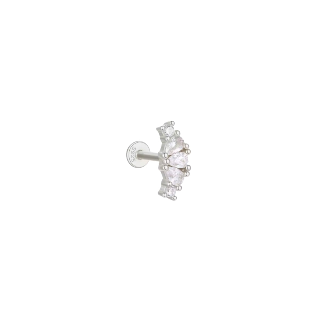 Curved Cluster Flat Back Stud