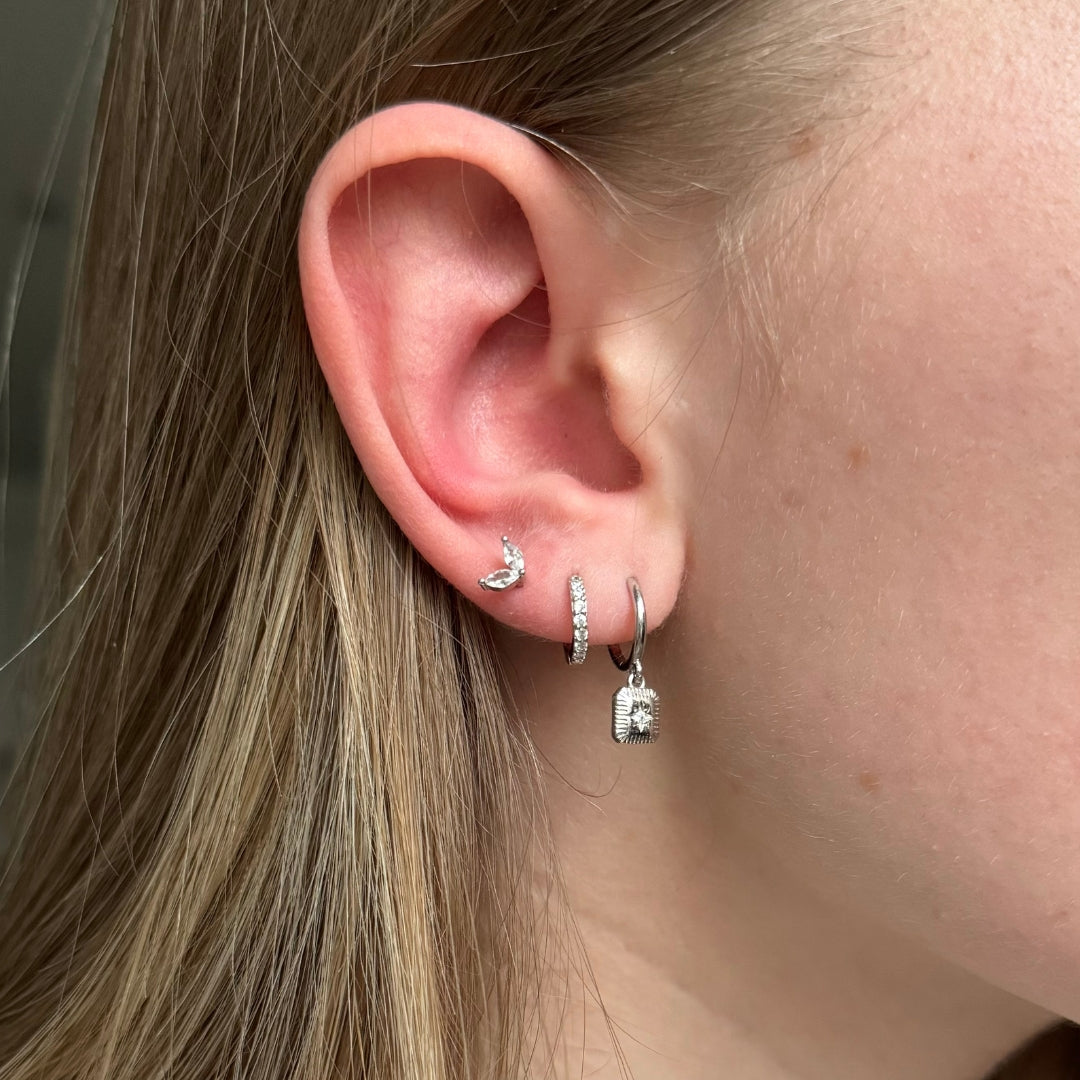 Crystal Heart Double sided Stud