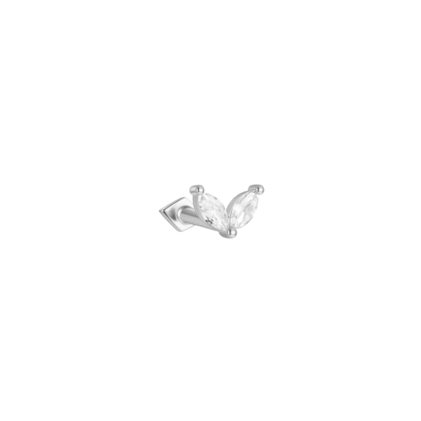 Crystal Heart Double sided Stud