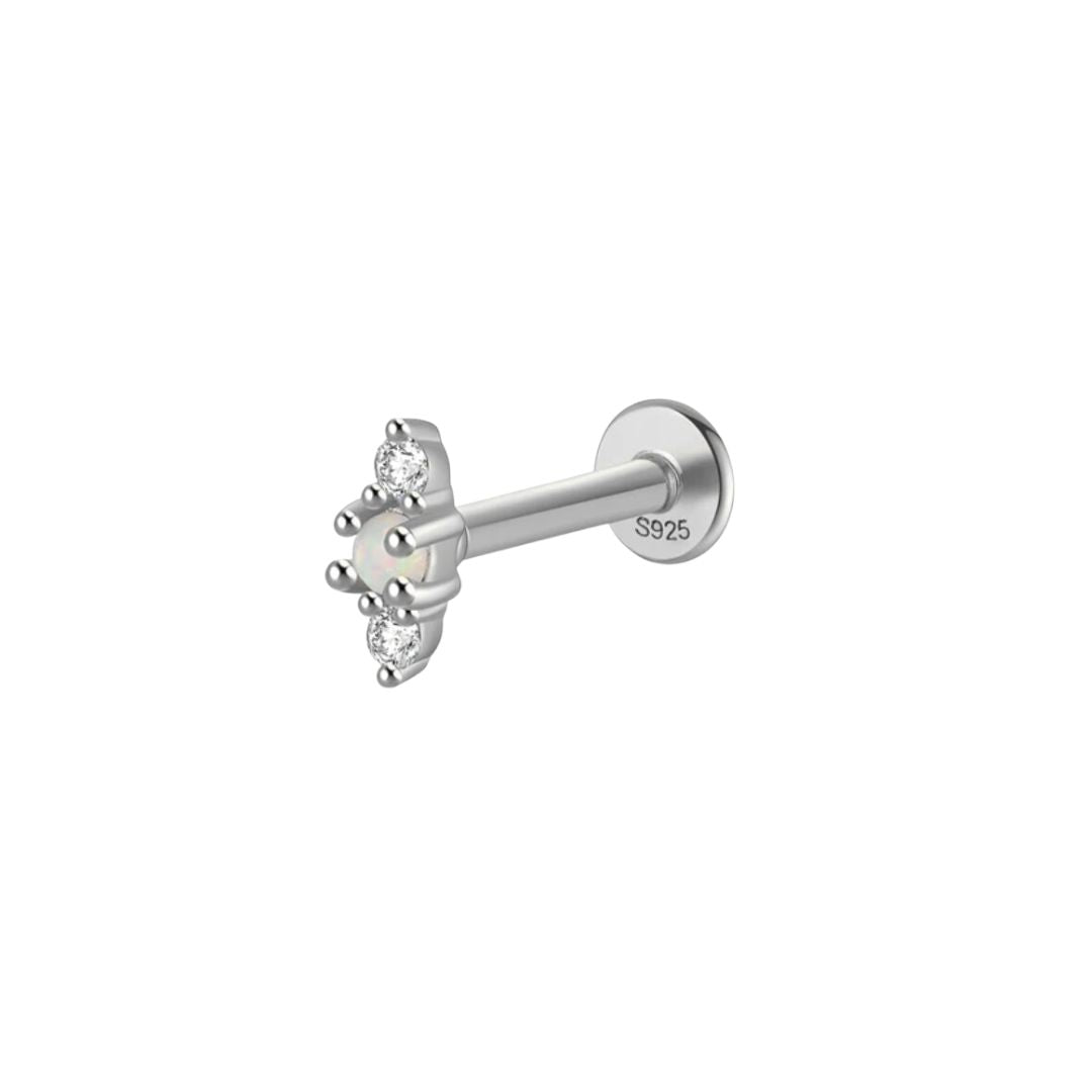 Silver Opal Flat Back Studs