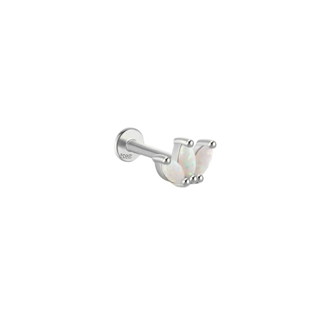 Opal Lotus Flat Back Stud