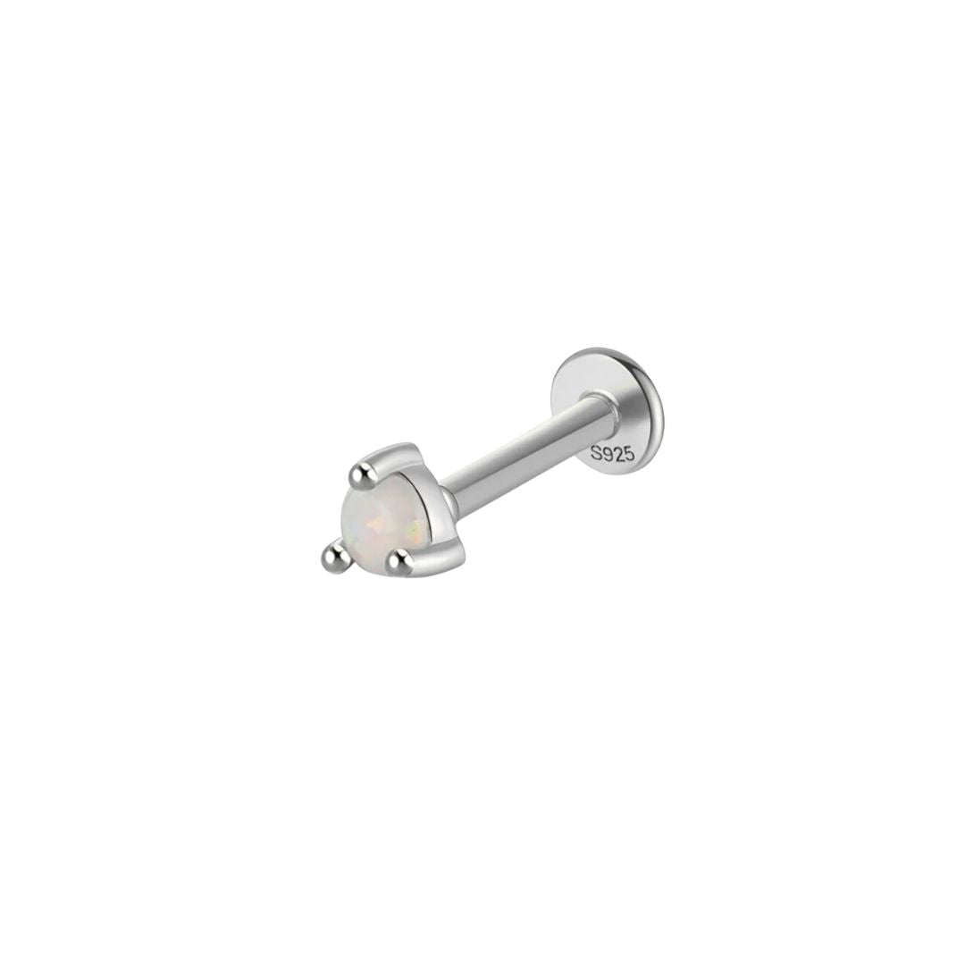 Silver Opal Flat Back Studs