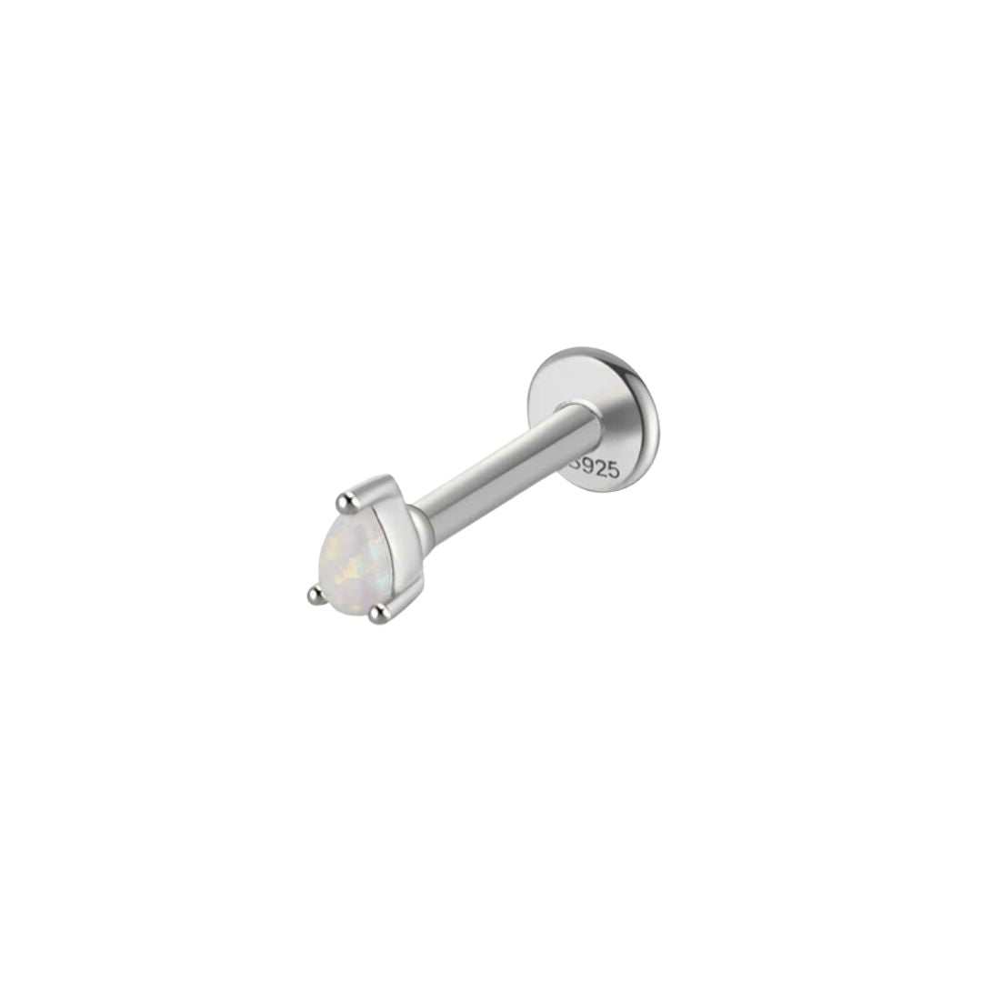 Silver Opal Flat Back Studs