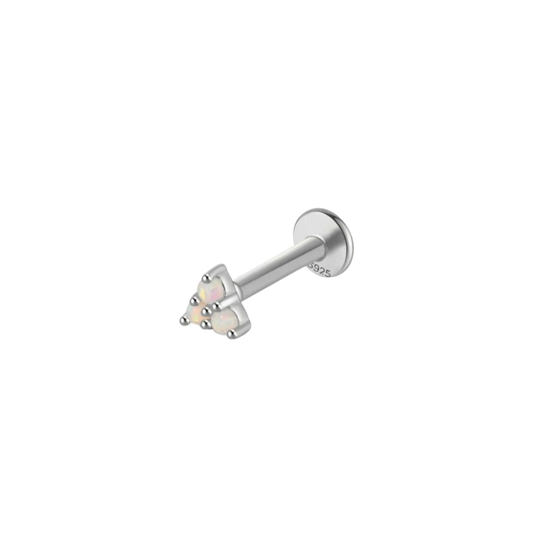 Silver Opal Flat Back Studs