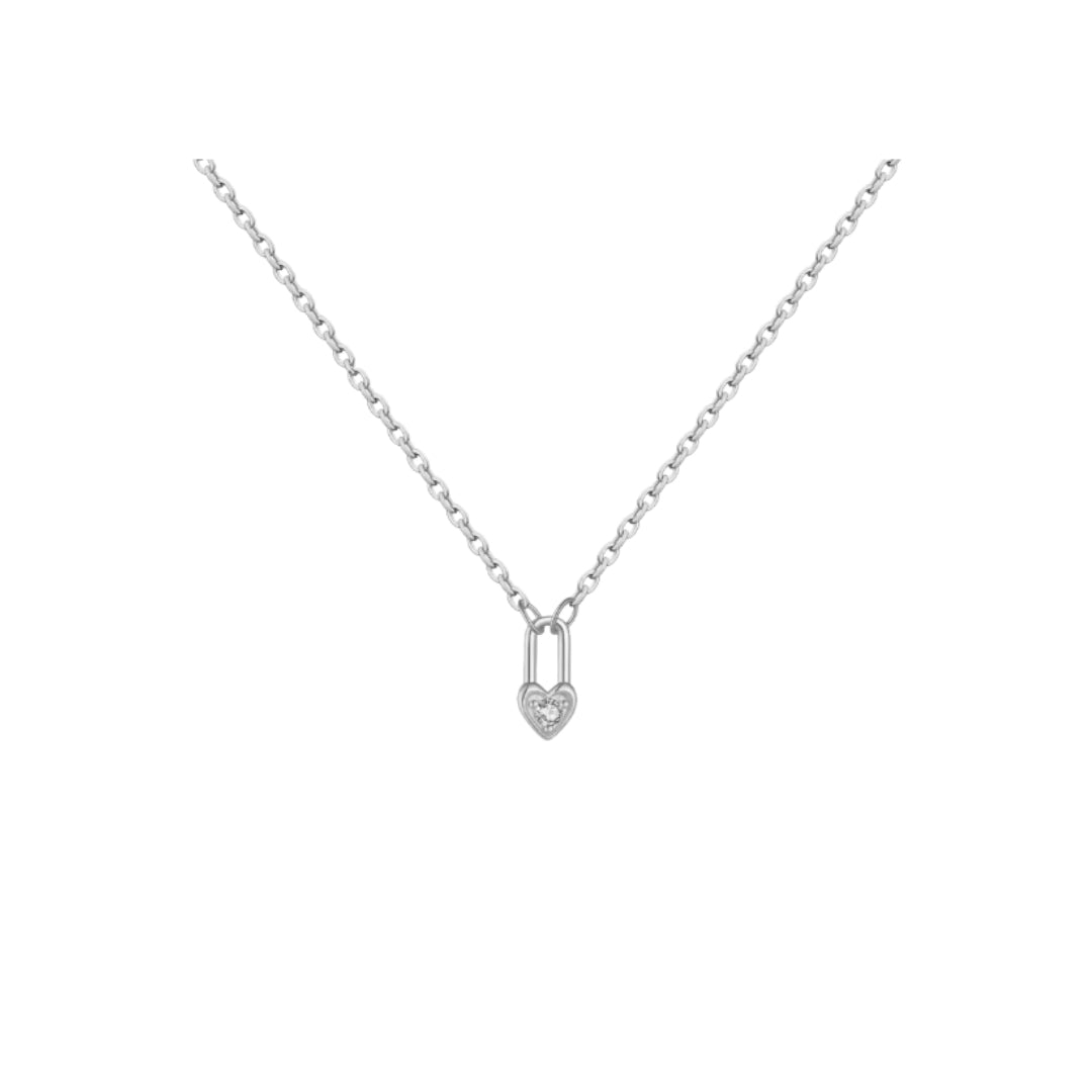 Heart Padlock Charm Necklace