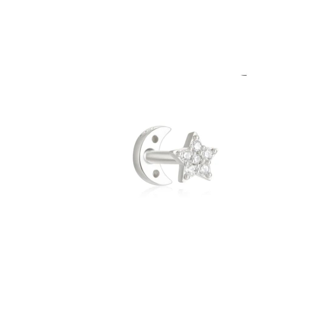 Double sided Moon and Star Stud