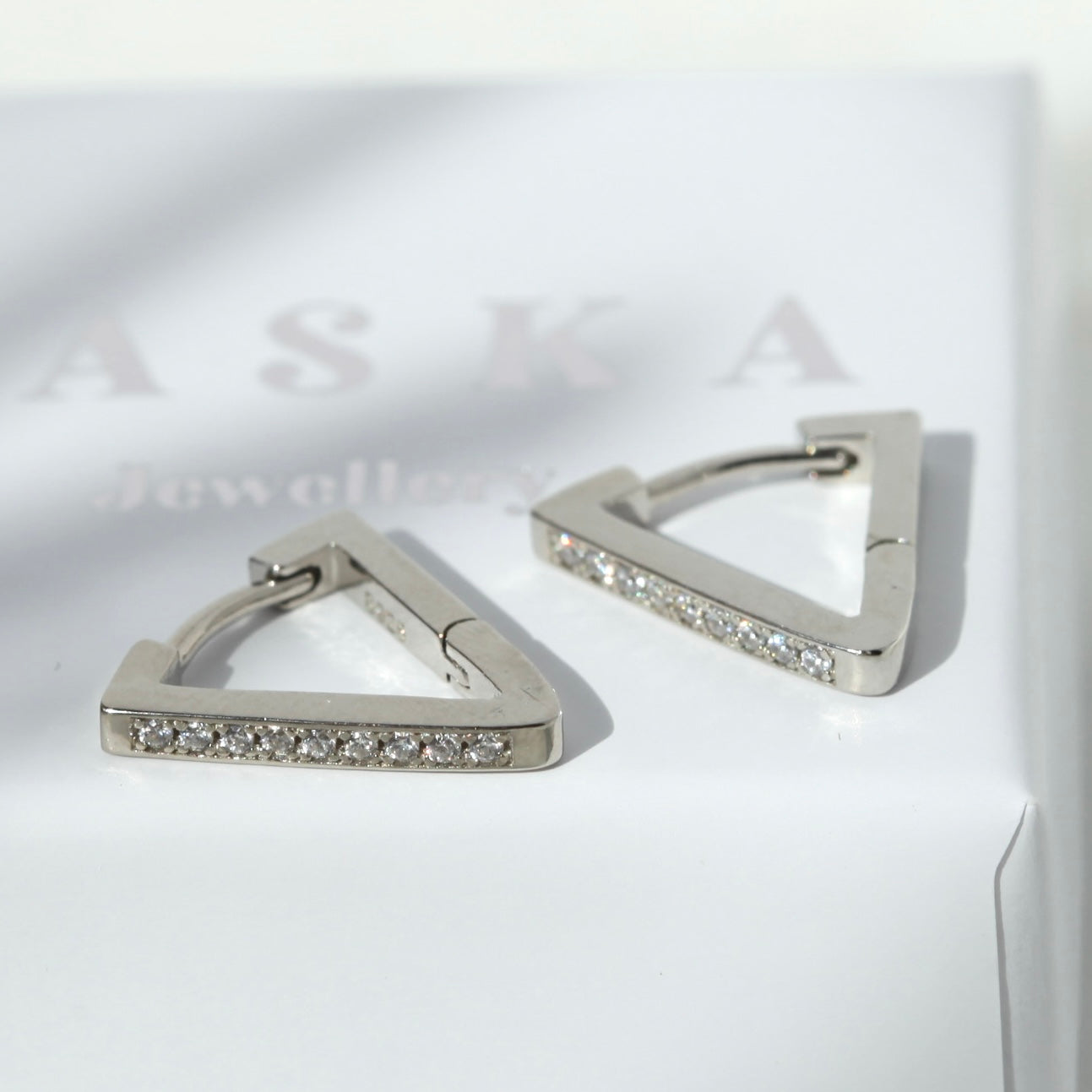 Triangular Pave Huggies