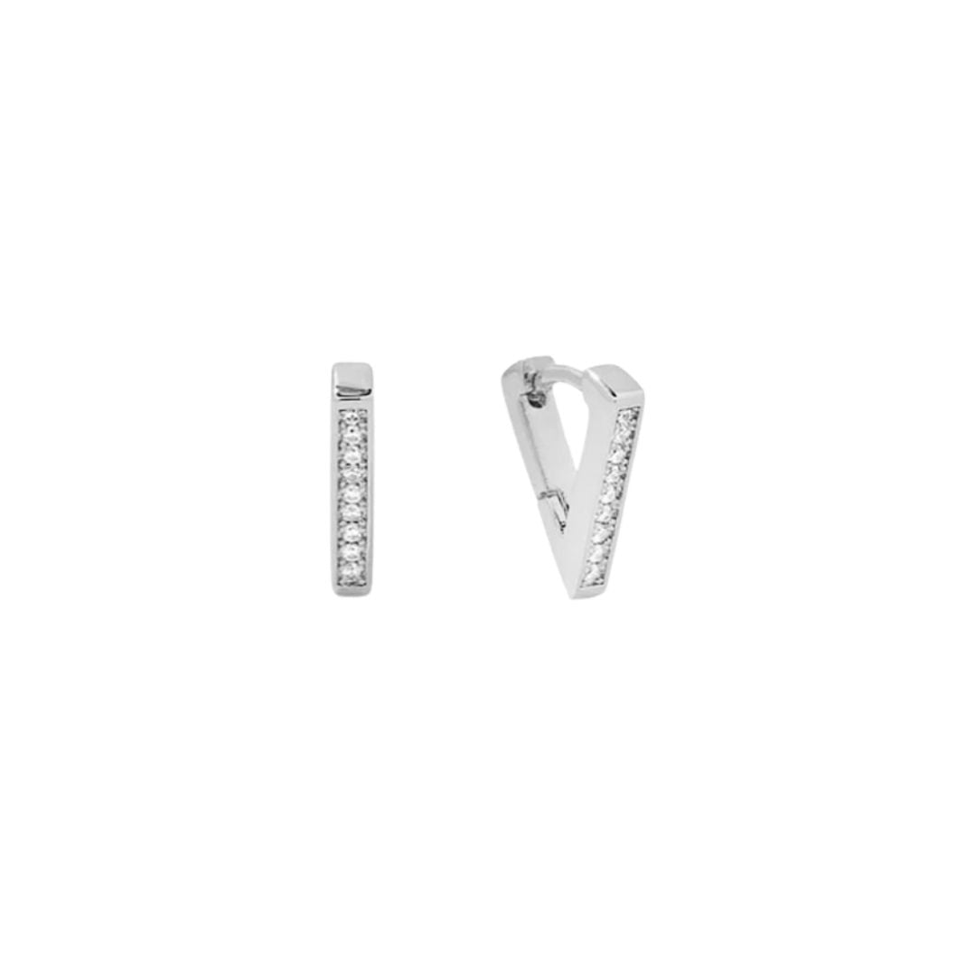 Triangular Pave Huggies