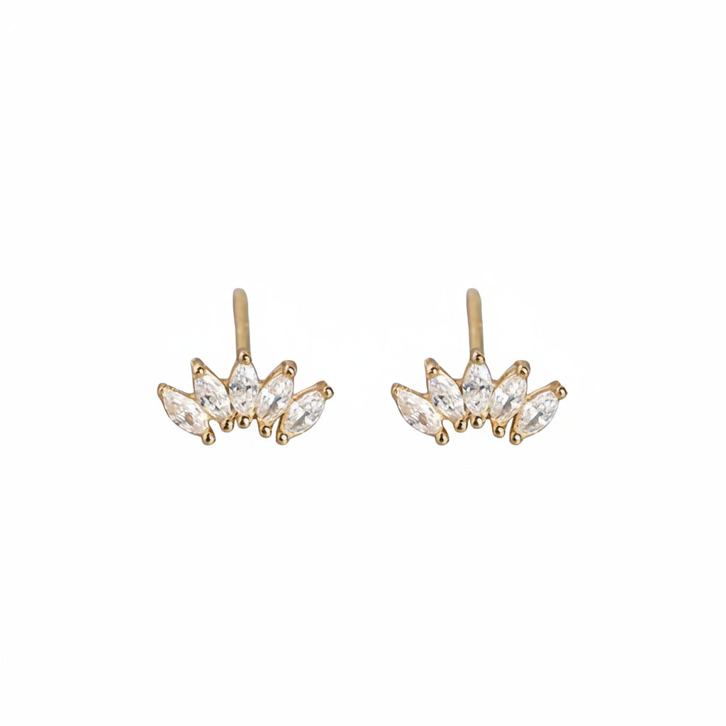 Stacked Cubic Zirconia Cluster Studs