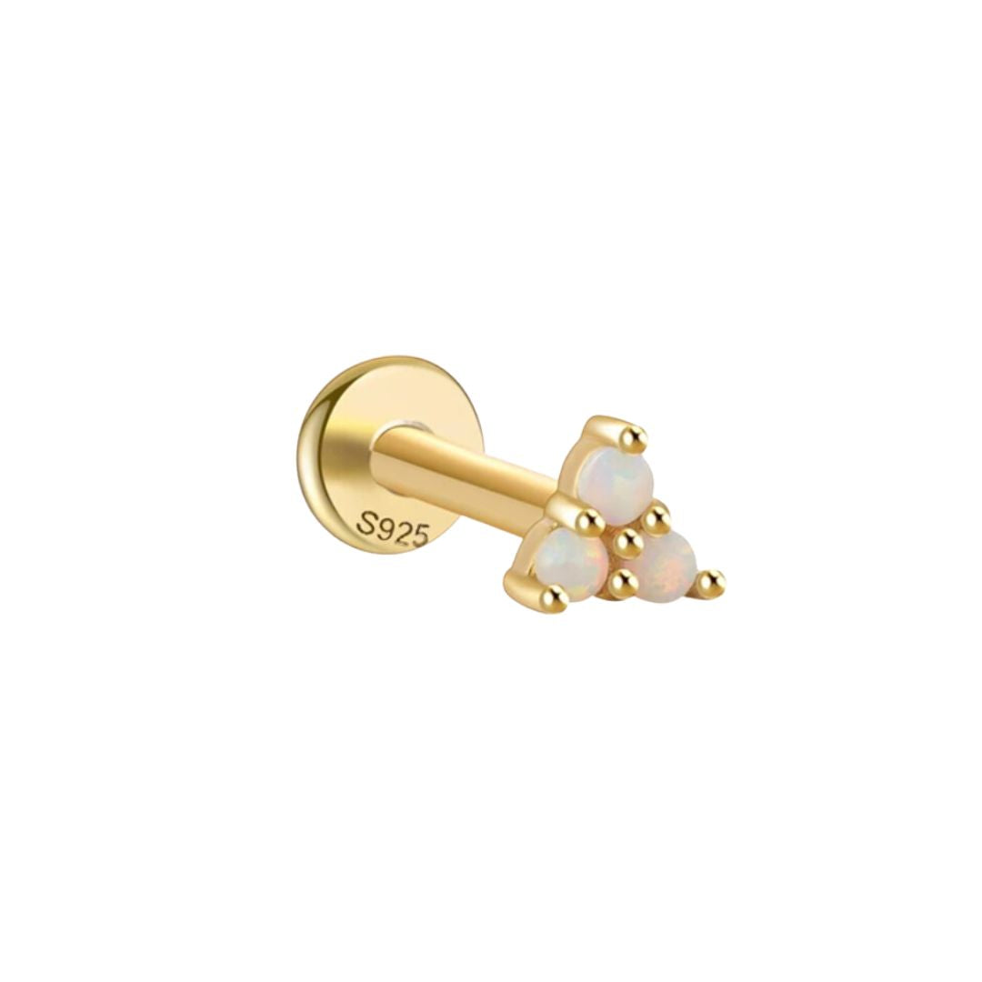 Gold Opal Flat Back Studs