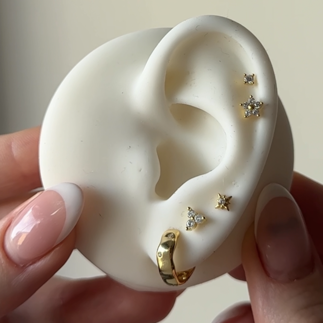 Double sided Cubic Zirconia Stud
