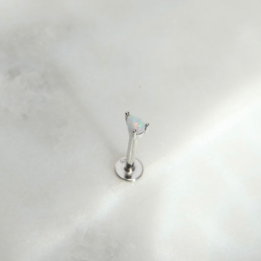 Silver Opal Labret Studs
