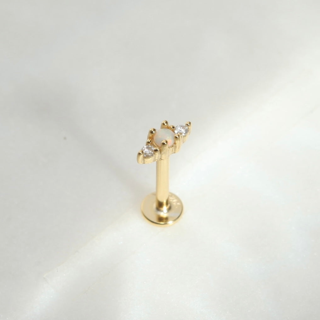 Gold Opal Flat Back Studs