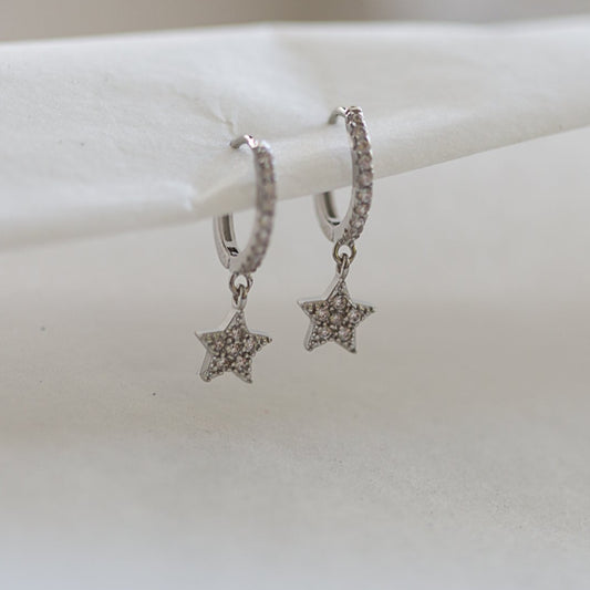 Star Pave Hoops