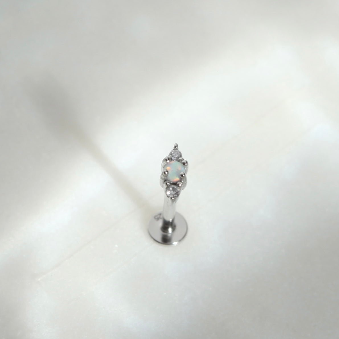 Silver Opal Flat Back Studs