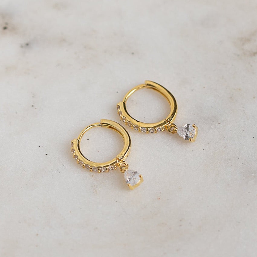 Teardrop Pave Hoops