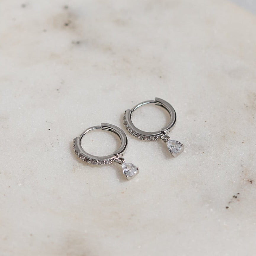 Teardrop Pave Hoops