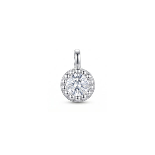 Round Cubic Zirconia Charm