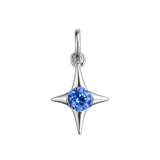 Blue Cubic Zirconia Starburst Charm