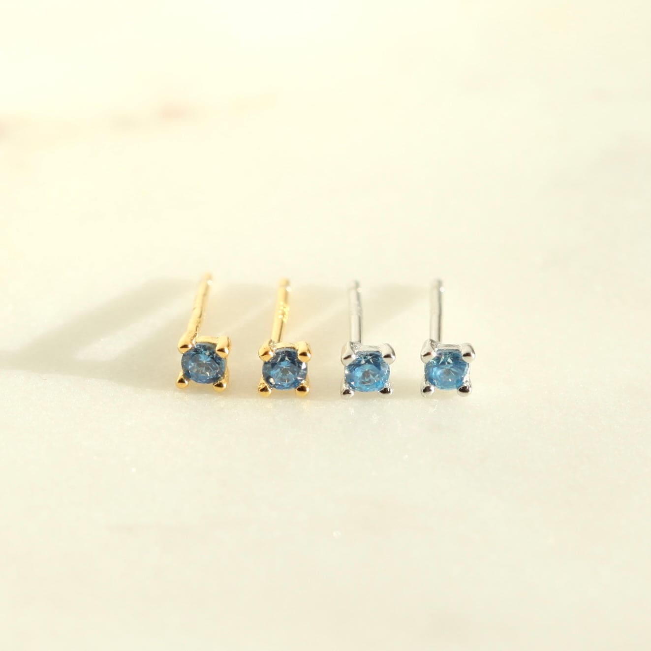 Aqua Cubic Zirconia Studs