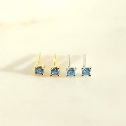 Aqua Cubic Zirconia Studs