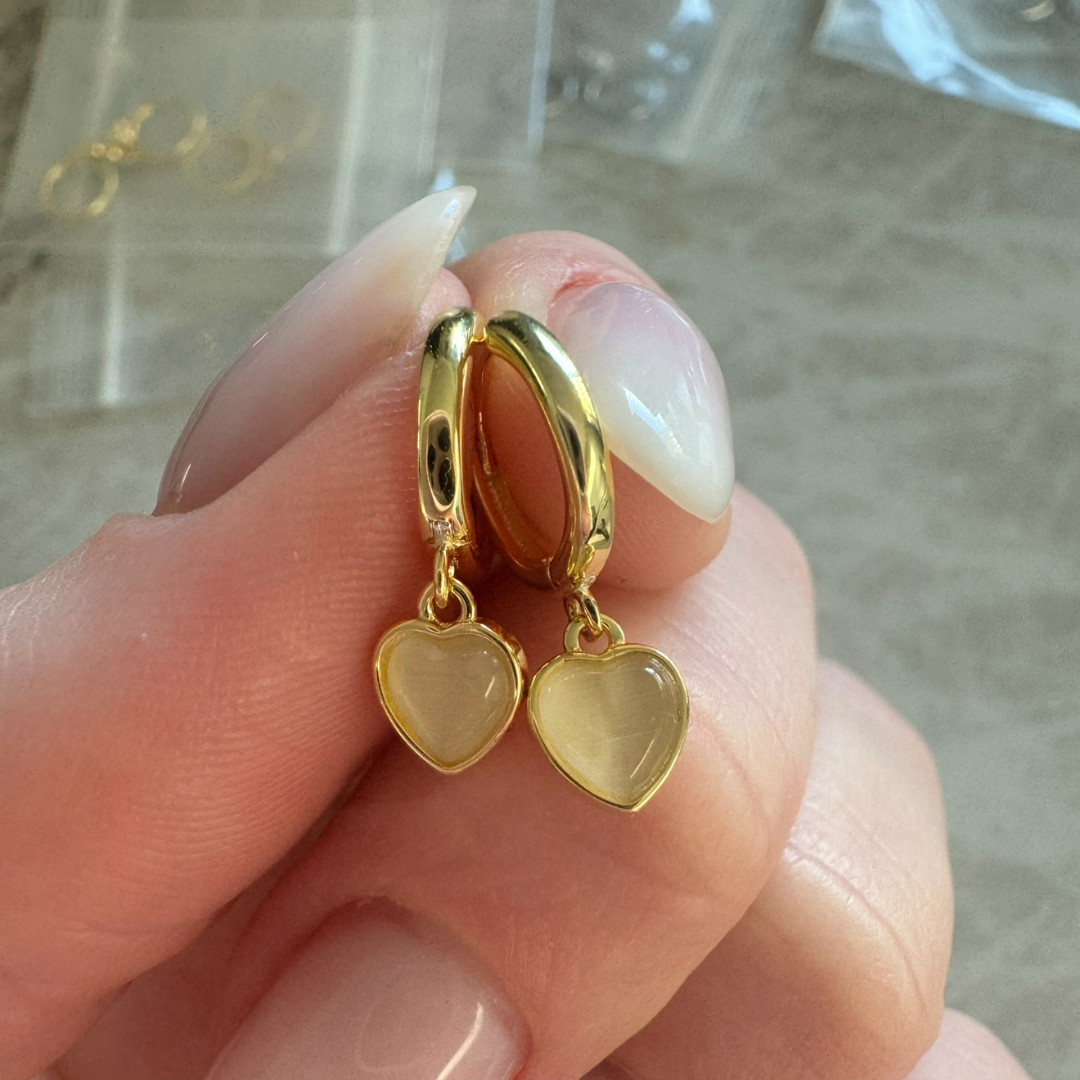 Heart Pendant Huggies