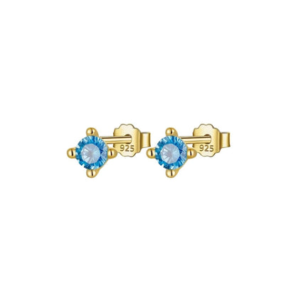 Aqua Cubic Zirconia Studs