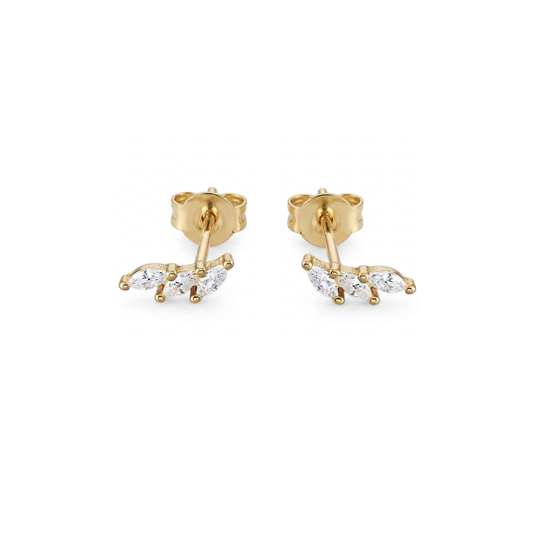 Crystal Leaf Studs