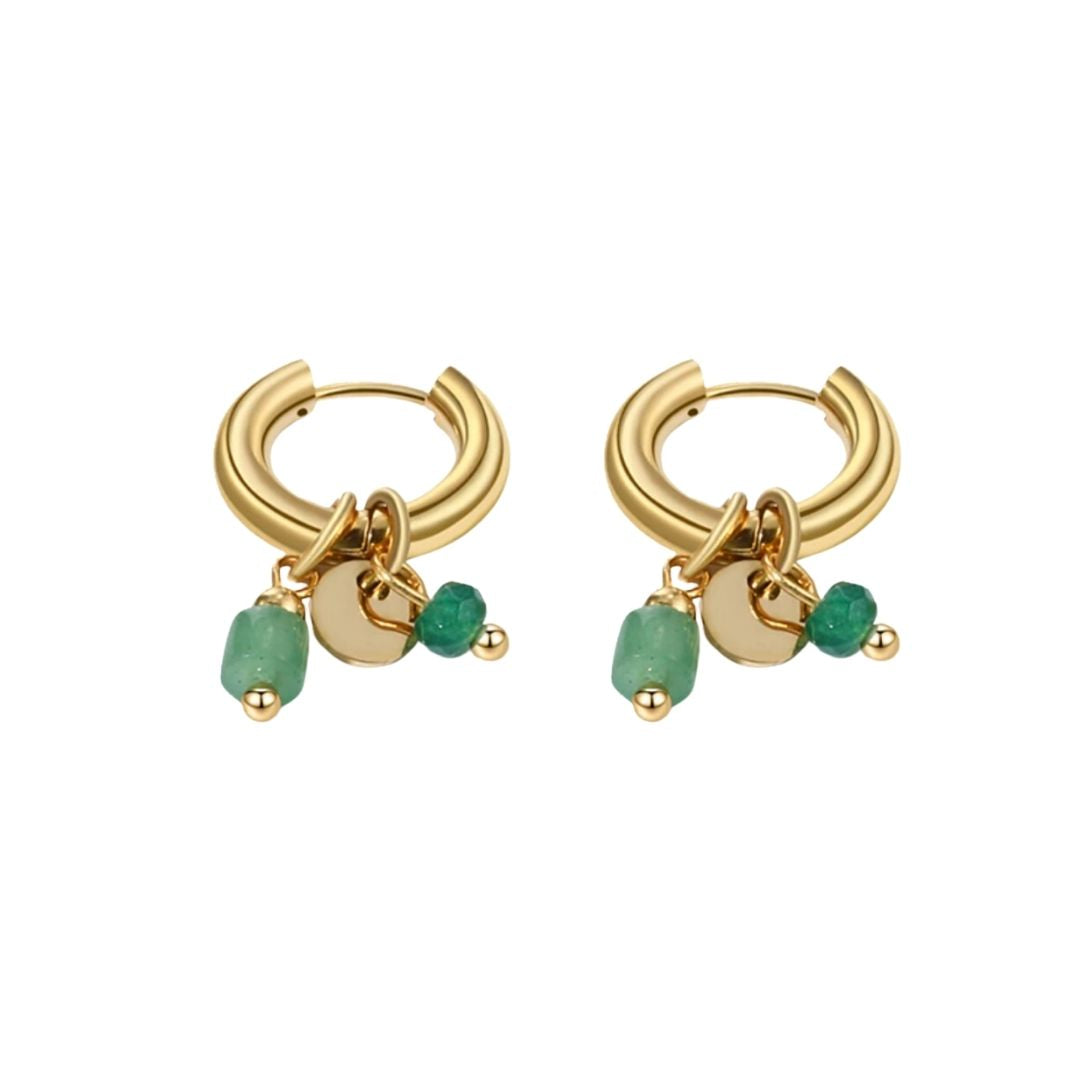 Rita Green Charm Hoops