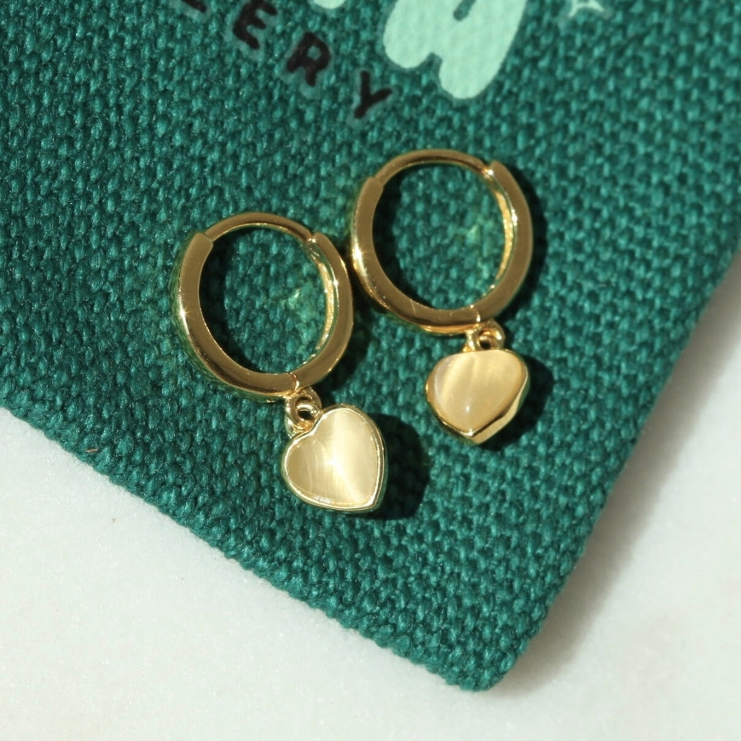 Heart Pendant Huggies