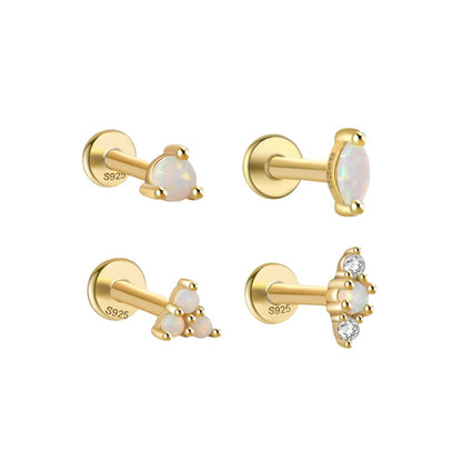 Gold Opal Labret Studs