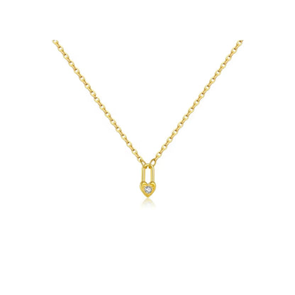 Heart Padlock Charm Necklace