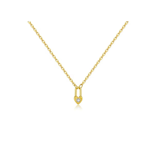 Heart Padlock Charm Necklace