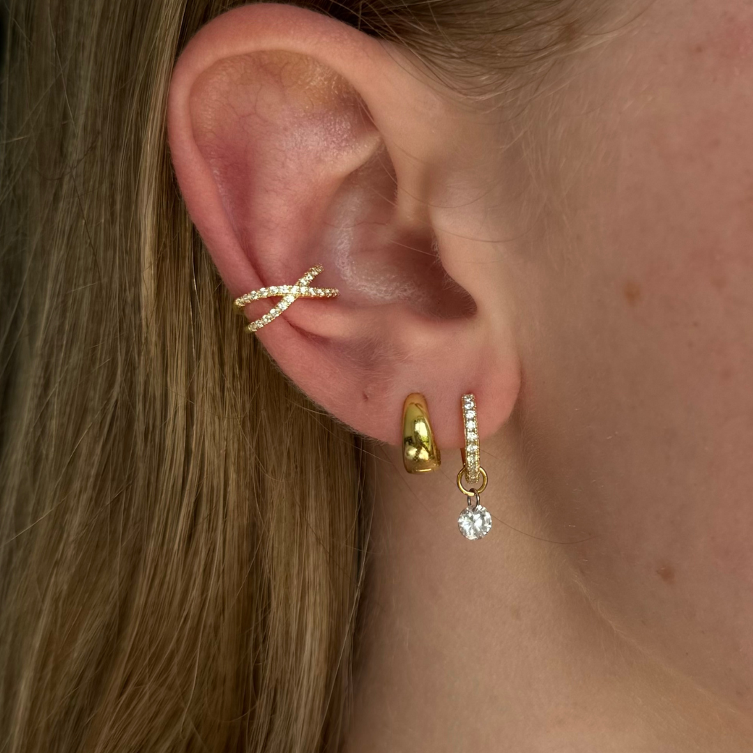 Double Layered Cross Ear Cuff